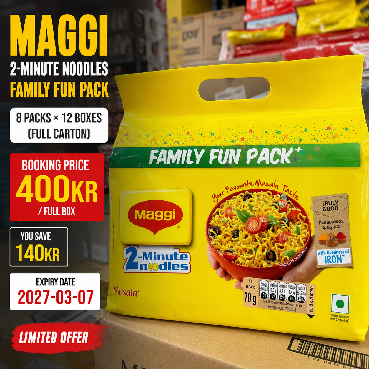 Maggi family size 8 pack *12 pcs box