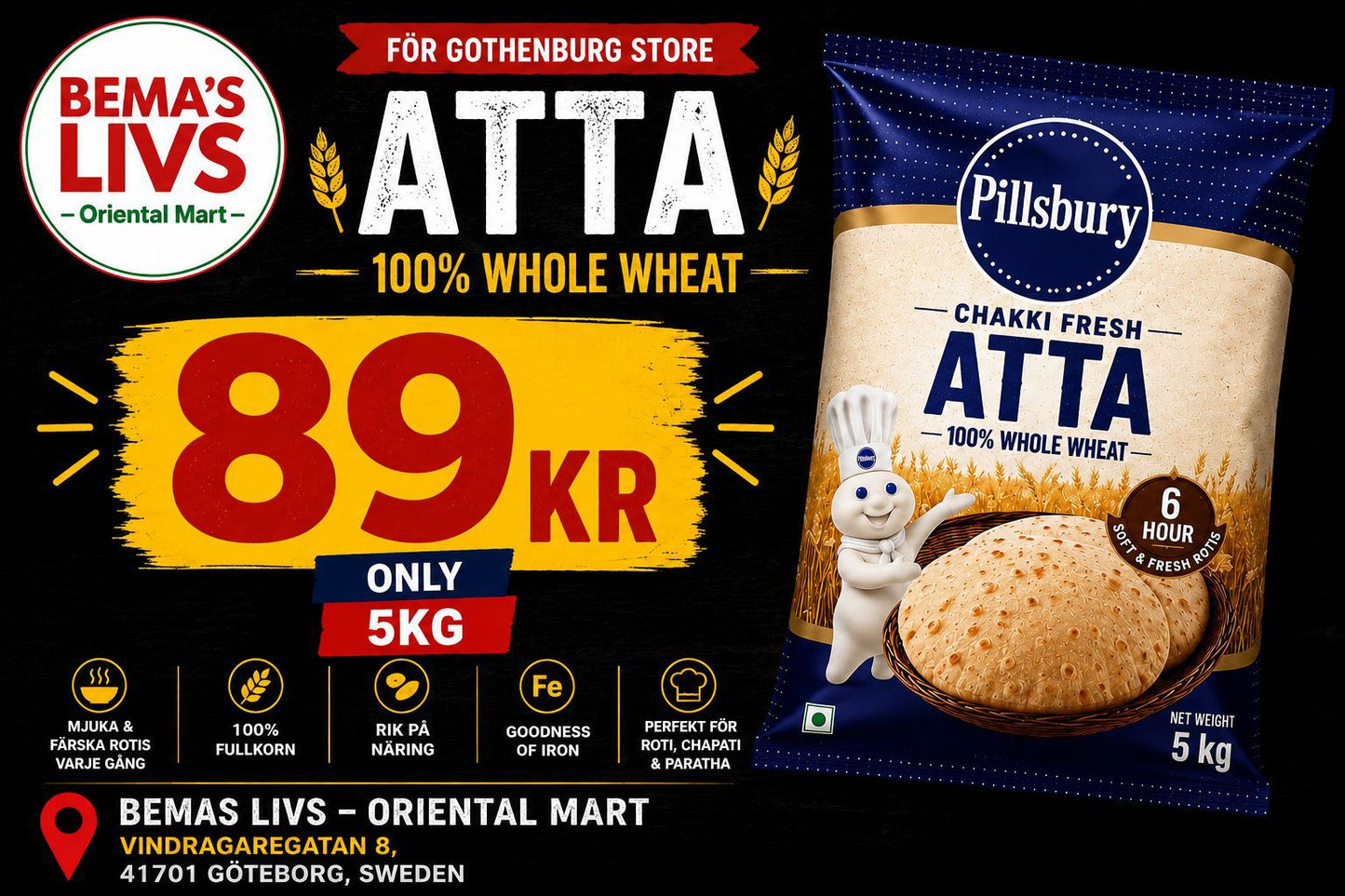 Whole wheat atta 5kg
