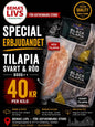 Whole tilapia black /red  800G ++