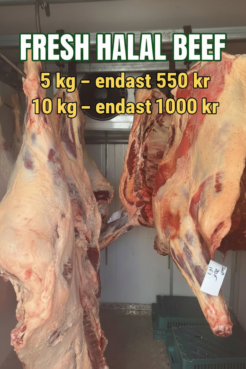 Halal beef / nöt kött with bones 10kg