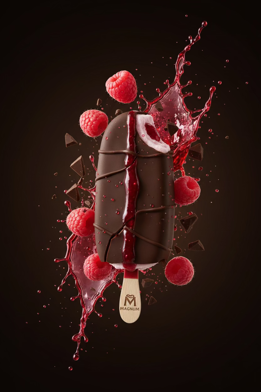 Magnum rasbury ice cream